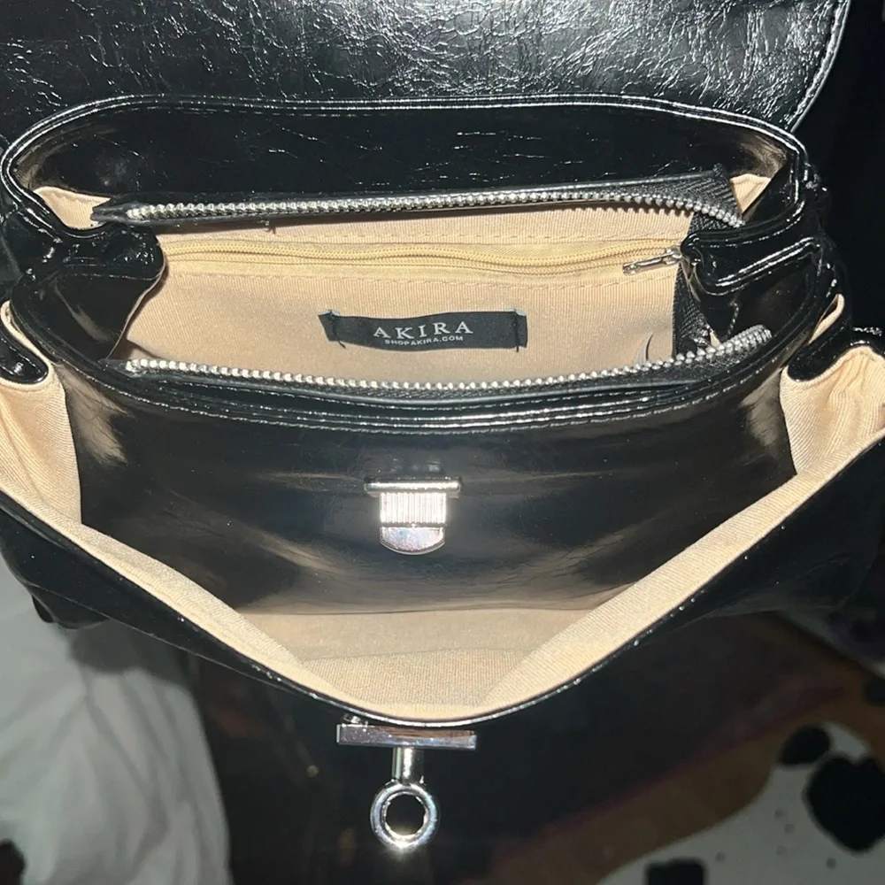 Faux Leather Rodeo Slouchy Twist-Lock Satchel Handbag